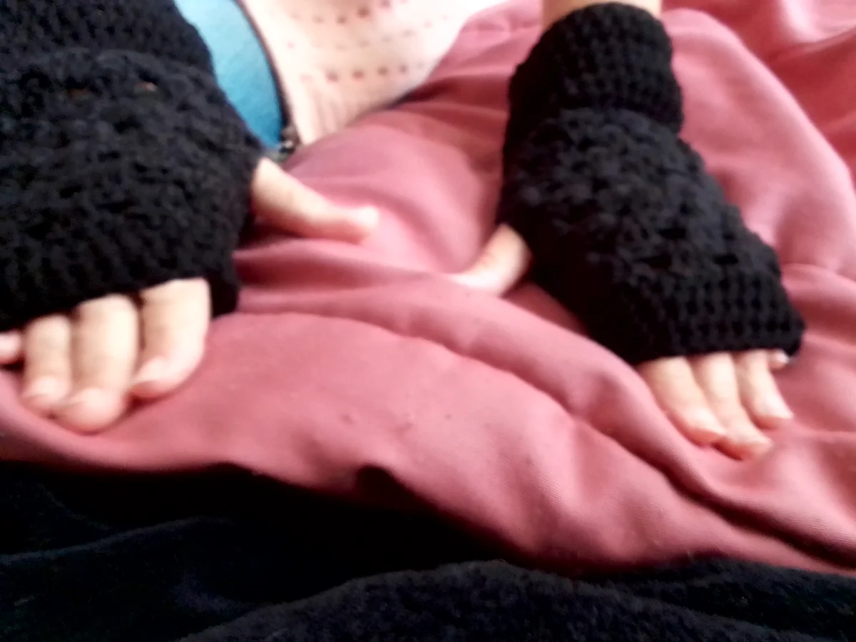 Granny square fingerless gloves handmade